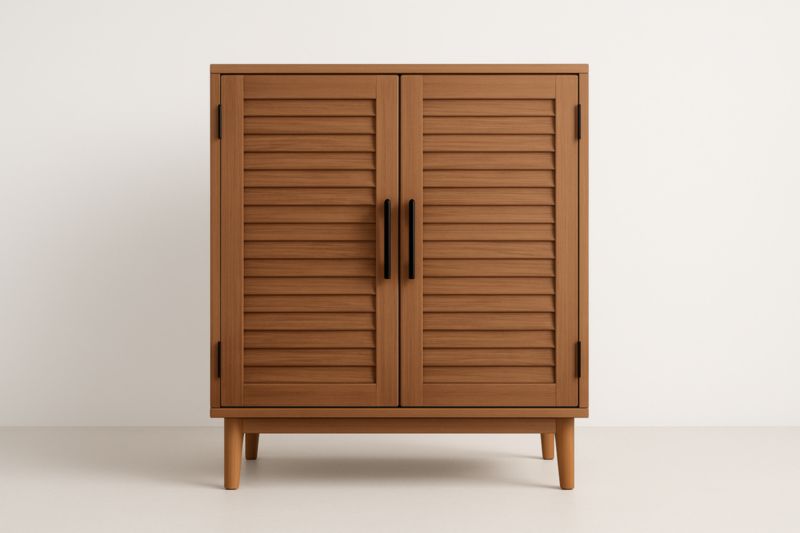 Solid Wood Sideboard With Two Doors 80x40x85 cm Brown Finish Dining Room Or Living Room Storage Durably Built