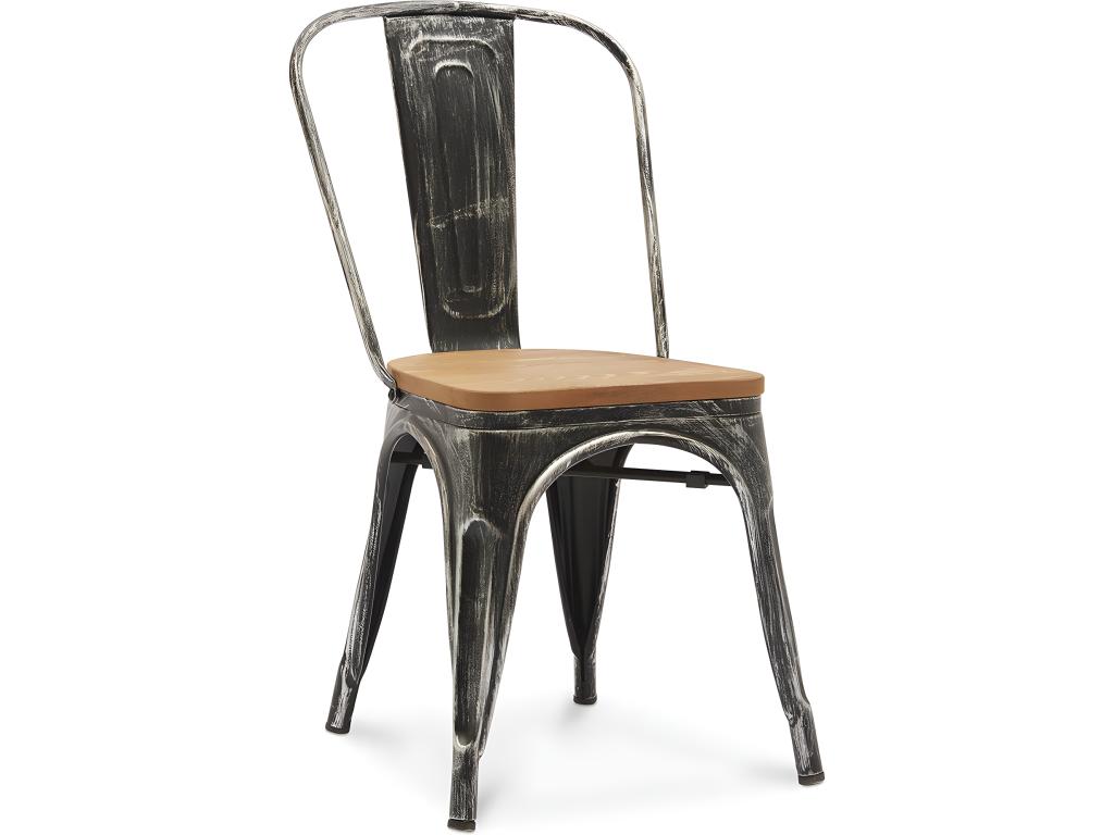 Perfectlogis Industriel Dining Chair Steel And Black Wood