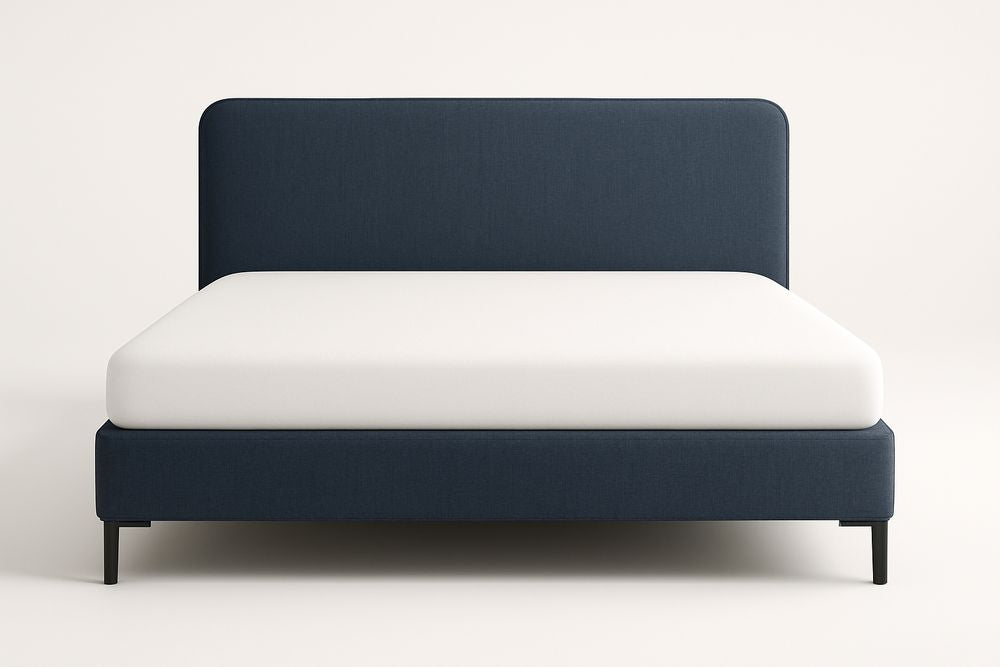 SteelFrame Blue Polyester Double Bed 200x160