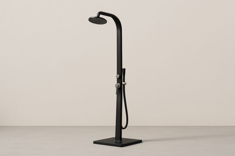 Stainless Steel Black Outdoor Freestanding Shower Cabin