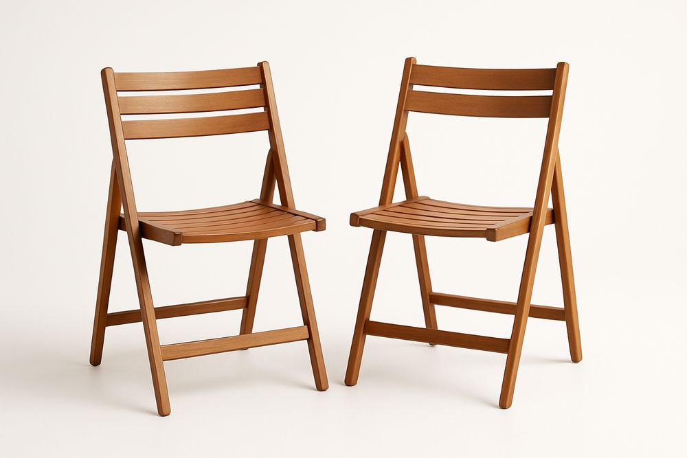 Solid Wood Folding Chairs Natural Finish Durable Hardwood Seating for Dining Rooms and Events