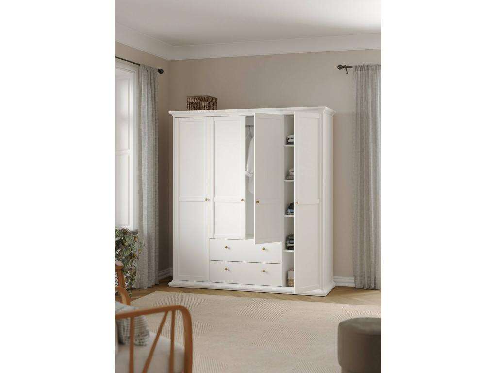 Dsersant Freestanding Wardrobe White 181 by 61 cm Base, 201 cm Height
