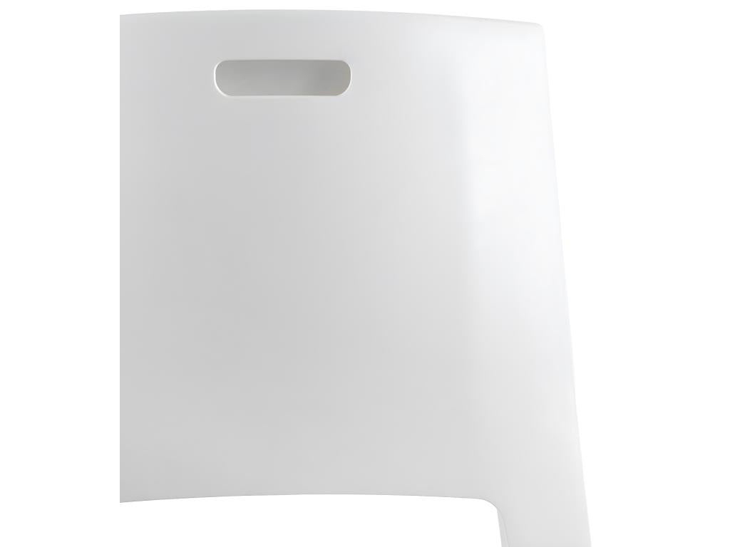 White Resin Stackable Outdoor Chairs, Set of 12, Length 67 cm, Depth 60 cm, Height 82 cm