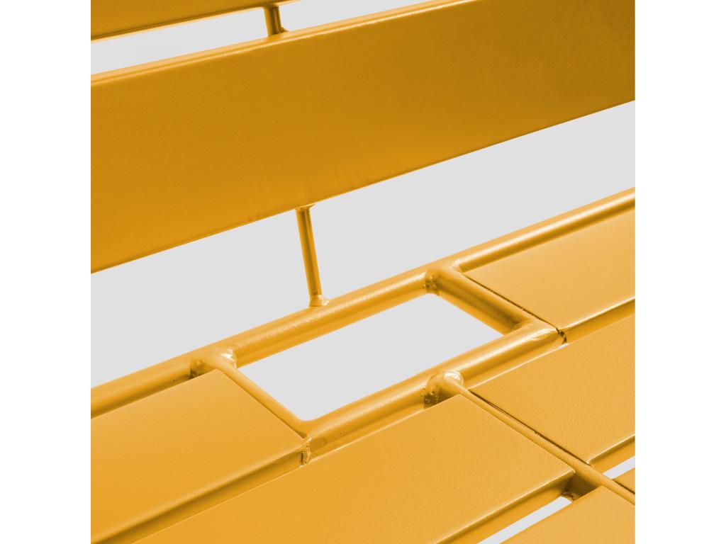 Mobilierdoux Metal Garden Sofa Orange-Toned Finish For Outdoor Use 58cm L 49cm D 101cm H