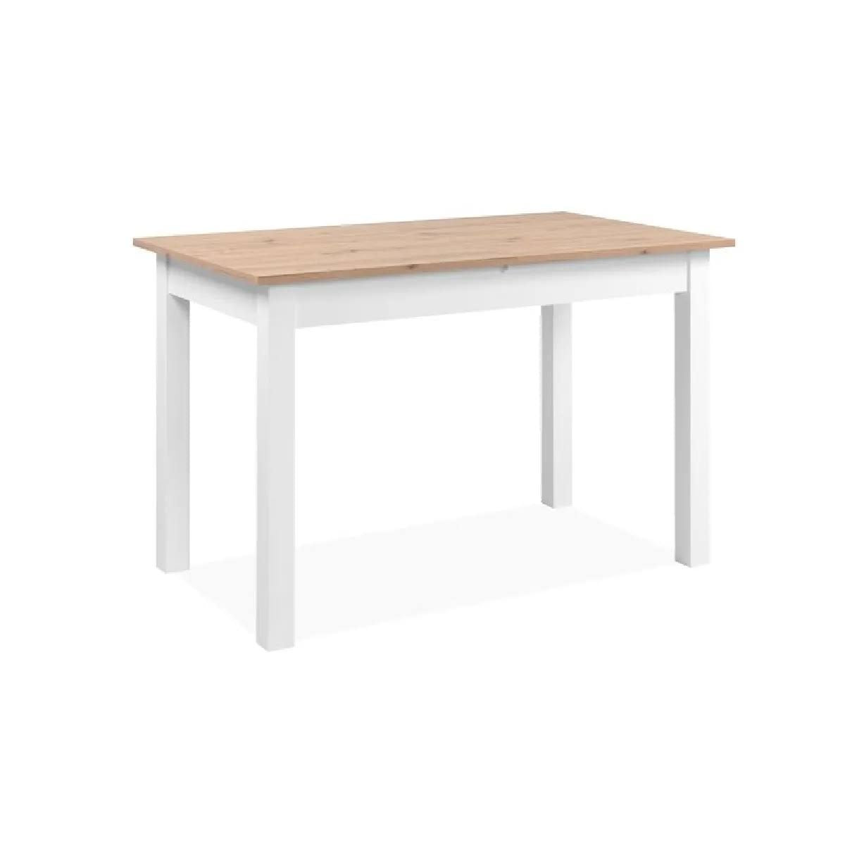 DORA Extendable Dining Table 120/160 cm Oak Imitation Top With White Accents Two-Tone Finish