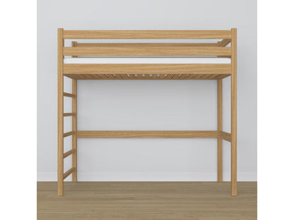 N01 Solid Oak Loft Bed Natural Oak 90x180