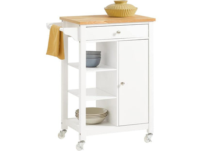 Wall Mounted Kitchen Service Cart And Storage Unit FKW46-WN White Finish With Compact Design