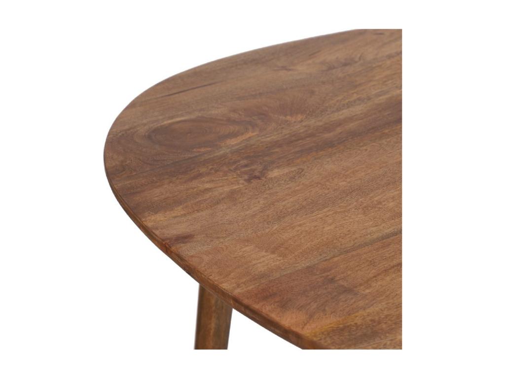Diamond-Shaped Mango Wood Dining Table Seats Six