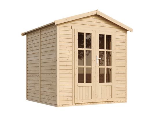 Artetmeuble Wooden Shed With Floor And Green Bitumen Shingles For Outdoor Use 233x222x233 cm