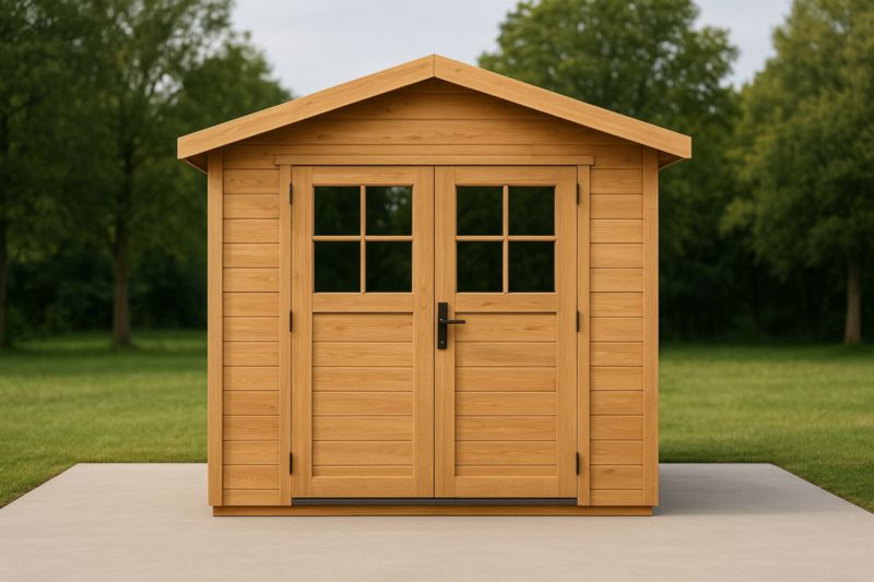 Spruce Wood Garden Shed With Double Doors 240x240x210 Cm For Outdoor Storage Or Small Workshop