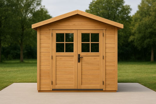 Spruce Wood Garden Shed With Double Doors 240x240x210 Cm For Outdoor Storage Or Small Workshop