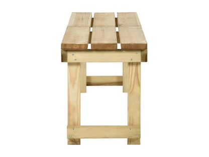 Garden Bench 180 cm Impregnated Pine Wood Three Seater Brown Outdoor Patio Furniture