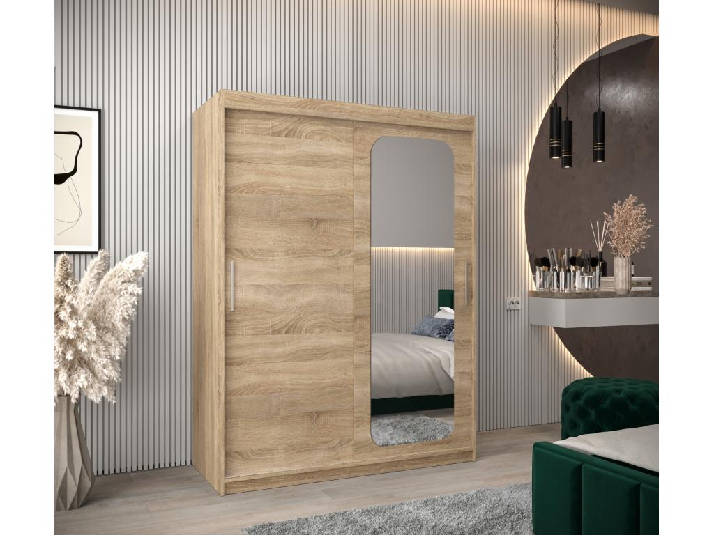 Doucezen T2 Wardrobe With Sliding Doors 200x150x62 Cm Silver Beige Laminate Wardrobe