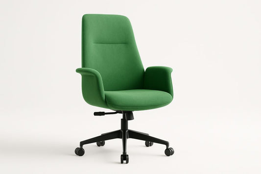 Green Polyester Office Chair Adjustable 360-Degree Swivel