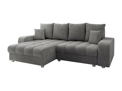 Doucezen 102 Gray Corner Sofa With Sleeper Function And Bedding Storage Box 250x166x94 cm
