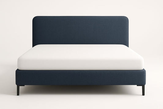 SteelFrame Blue Polyester Double Bed 200x160