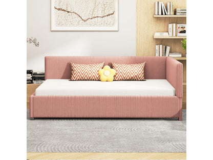 Decovivante Tufted Velvet Daybed 90x200 cm In Rose With Slatted Bed Frame Included
