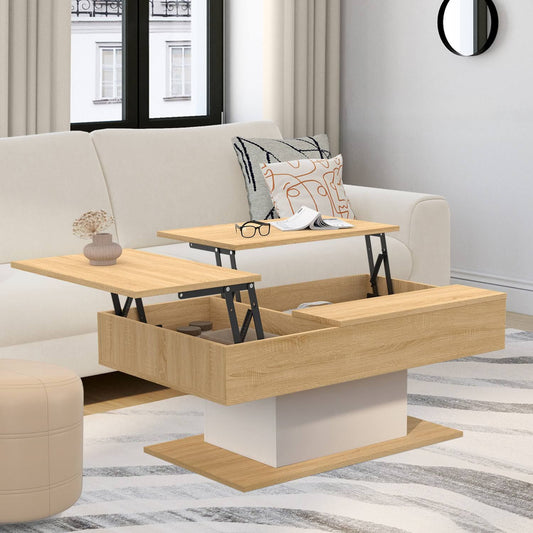 Eden Rectangular Coffee Table With Two Lift Top Surfaces For Laptop And Dining And Work Surface