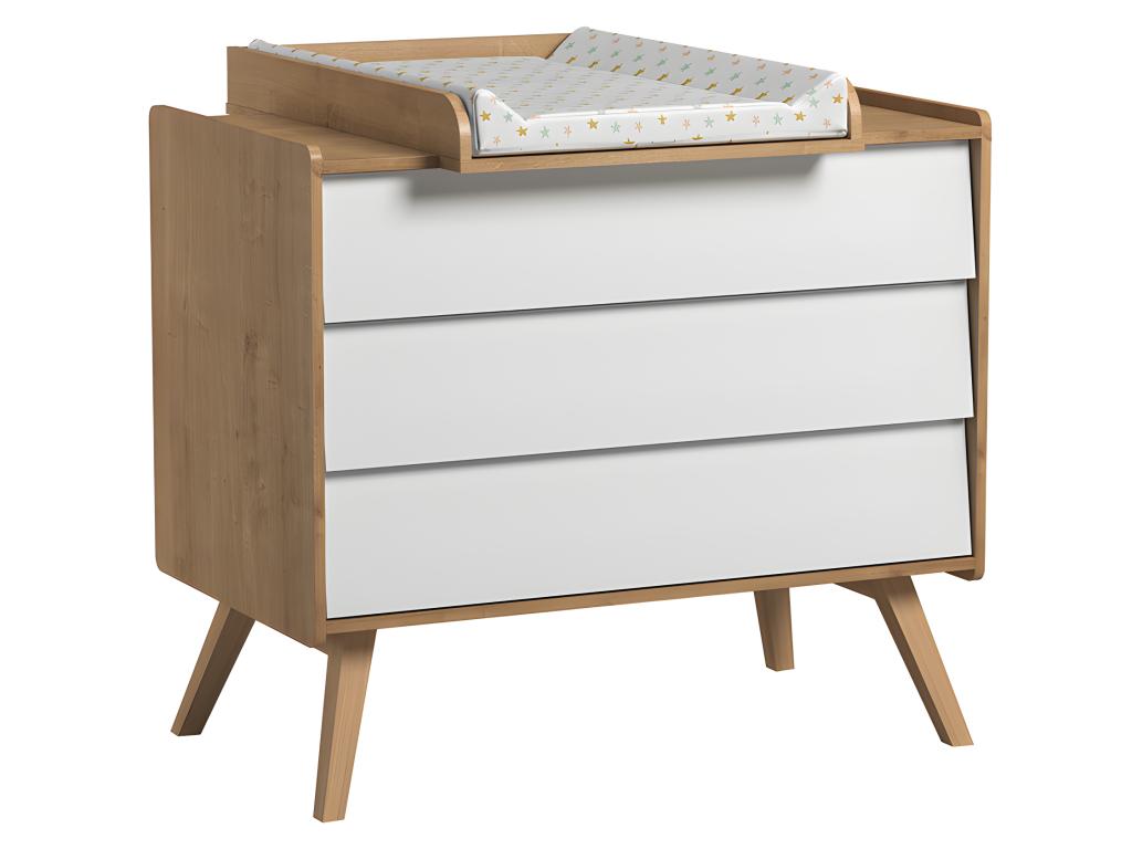 Vintage White Wood Floor Standing Baby Bedroom Set With Crib Three Drawer Dresser And Two Door Wardrobe