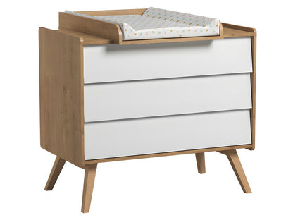 Vintage White Wood Floor Standing Baby Bedroom Set With Crib Three Drawer Dresser And Two Door Wardrobe