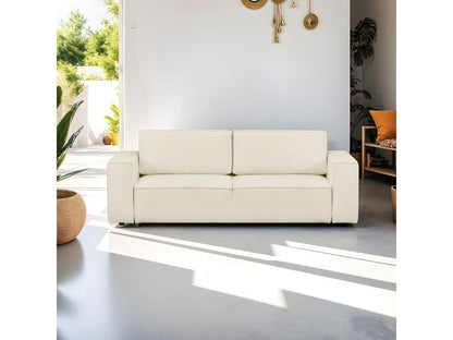 Boisinterior Mod 5 Seater Convertible Sofa With Storage In Ivory Bouclé Fabric And Wooden Frame