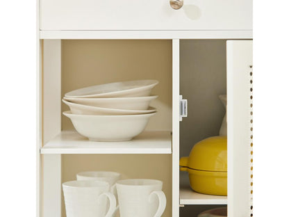 Wall Mounted Kitchen Service Cart And Storage Unit FKW46-WN White Finish With Compact Design