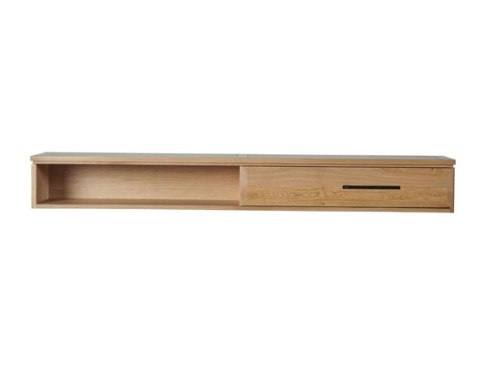 Decoepure Solid Oak Wall Shelf With 1 Door 1 Niche 160 cm