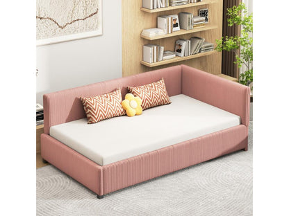 Decovivante Tufted Velvet Daybed 90x200 cm In Rose With Slatted Bed Frame Included