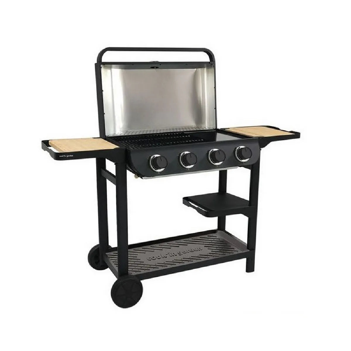Cook'In Garden Flavio Oven Burner Gas Barbecue Cart 10 kW AM084T Stainless Steel Grill Surface 76x40 cm