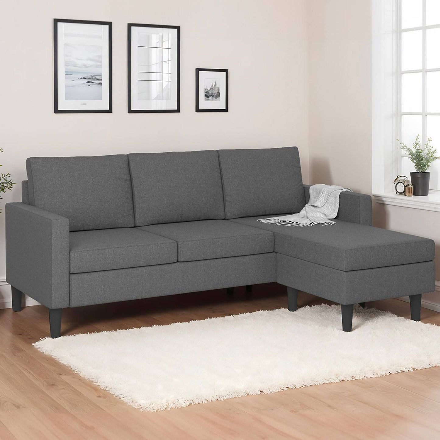 Marius 200cm Reversible Corner Sofa 3-Seater