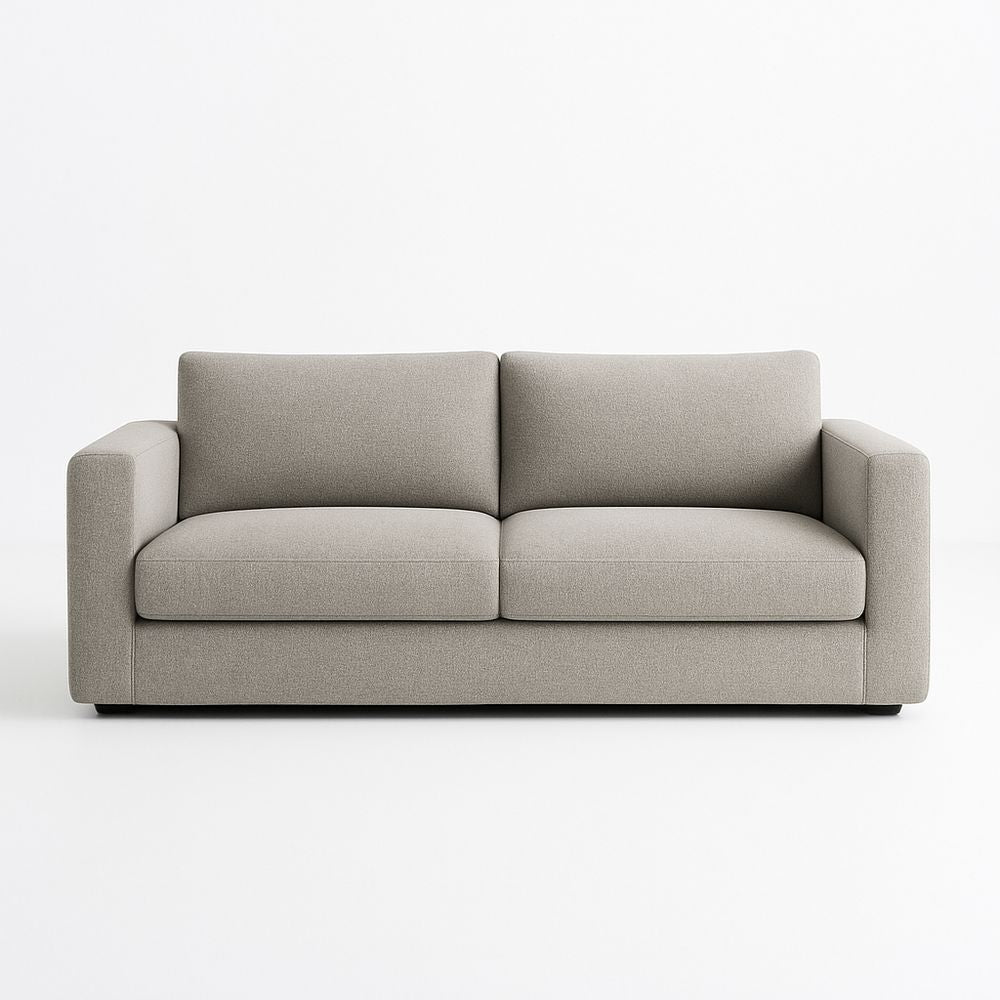 Gray Polyester Wood Frame Straight Sofa 200x90x85 cm