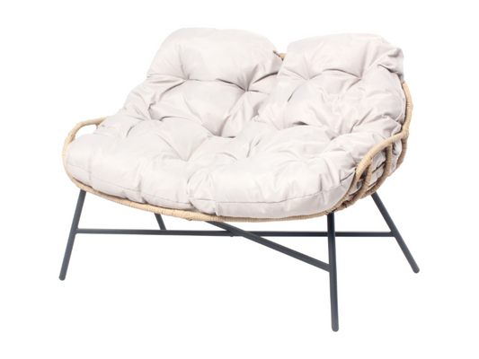 Decoopale Four Seat Outdoor Lounge Set Beige With Metal Frame For Patio Or Garden