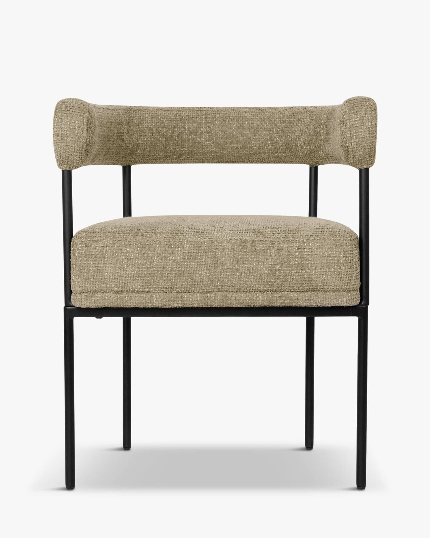 Tweed Upholstered Chair Taupe With Black Metal Frame