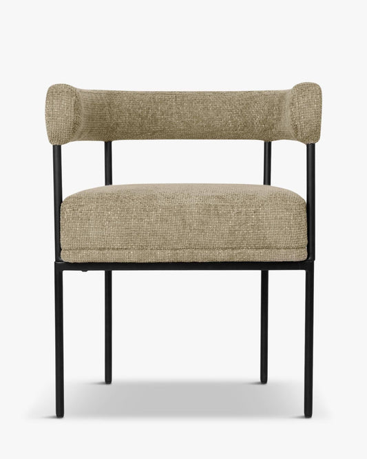 Tweed Upholstered Chair Taupe With Black Metal Frame