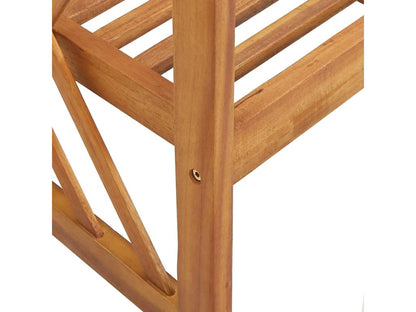 Gray Solid Wood Garden Bench 119 cm for Outdoor Use Durable Exterior Patio Seating