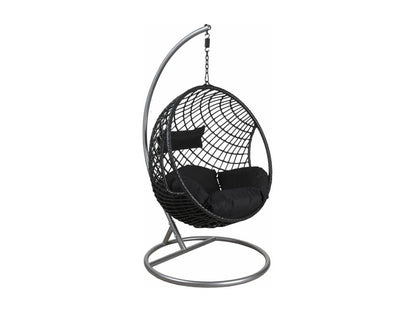 Outdoor Suspended Egg Chair With Steel Frame And Polyresin Body Freestanding Base