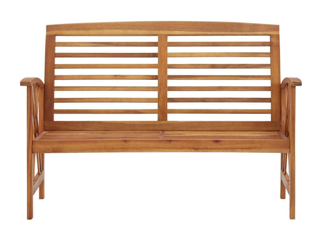 Gray Solid Wood Garden Bench 119 cm for Outdoor Use Durable Exterior Patio Seating