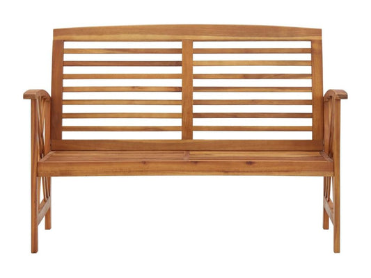 Gray Solid Wood Garden Bench 119 cm for Outdoor Use Durable Exterior Patio Seating