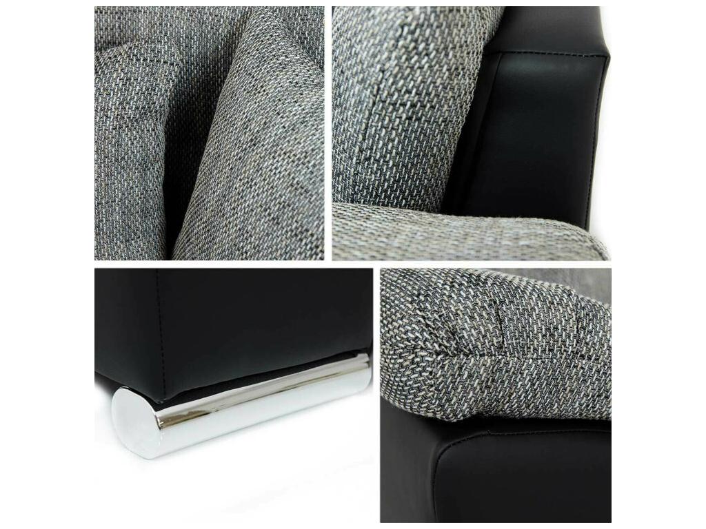 107 Gray Corner Sofa With Sleeper Function And Storage Box 280 By 160 By 76 cm