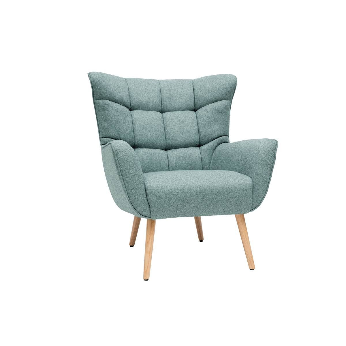 Avery Armchair Scandinavian Gray-Green Fabric Wood