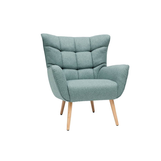 Avery Armchair Scandinavian Gray-Green Fabric Wood