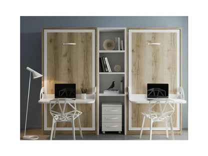 Student Vertical Wall Bed With Desk 90x200cm Red