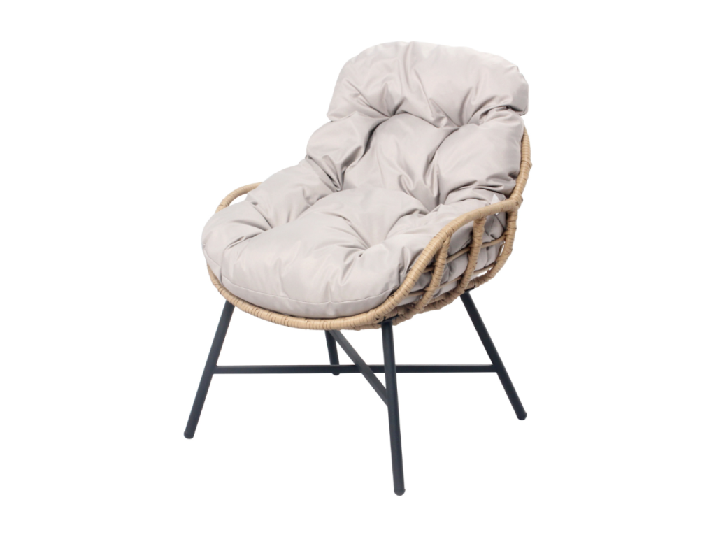 Decoopale Four Seat Outdoor Lounge Set Beige With Metal Frame For Patio Or Garden