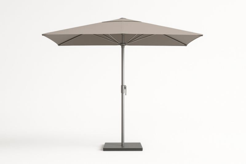 Aluminum Patio Parasol 300 Cm Taupe With Crank Operation For Outdoor Shade Coverage