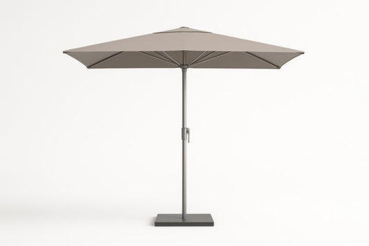 Aluminum Patio Parasol 300 Cm Taupe With Crank Operation For Outdoor Shade Coverage