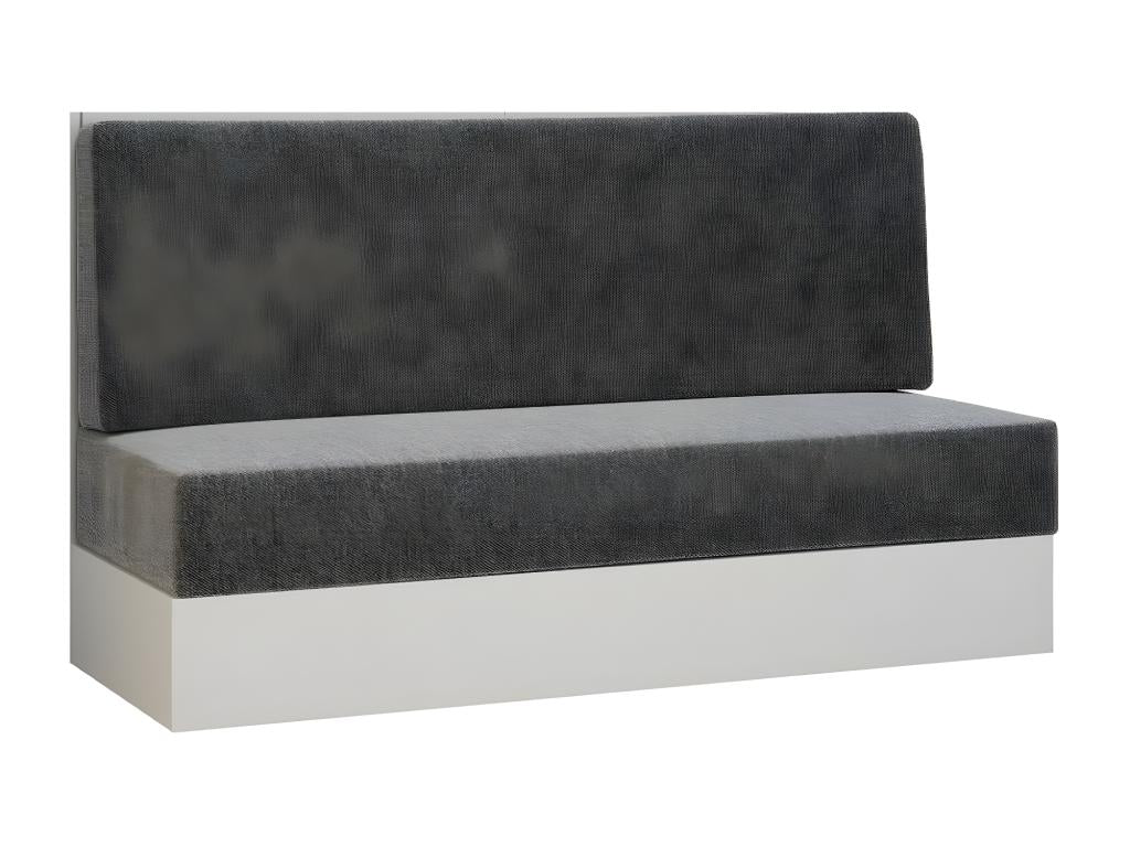 Two Seat Sofa With White Plinth Base In Gray Fabric For Wardrobe Bed System 140x200 cm