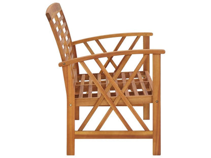 Gray Solid Wood Garden Bench 119 cm for Outdoor Use Durable Exterior Patio Seating