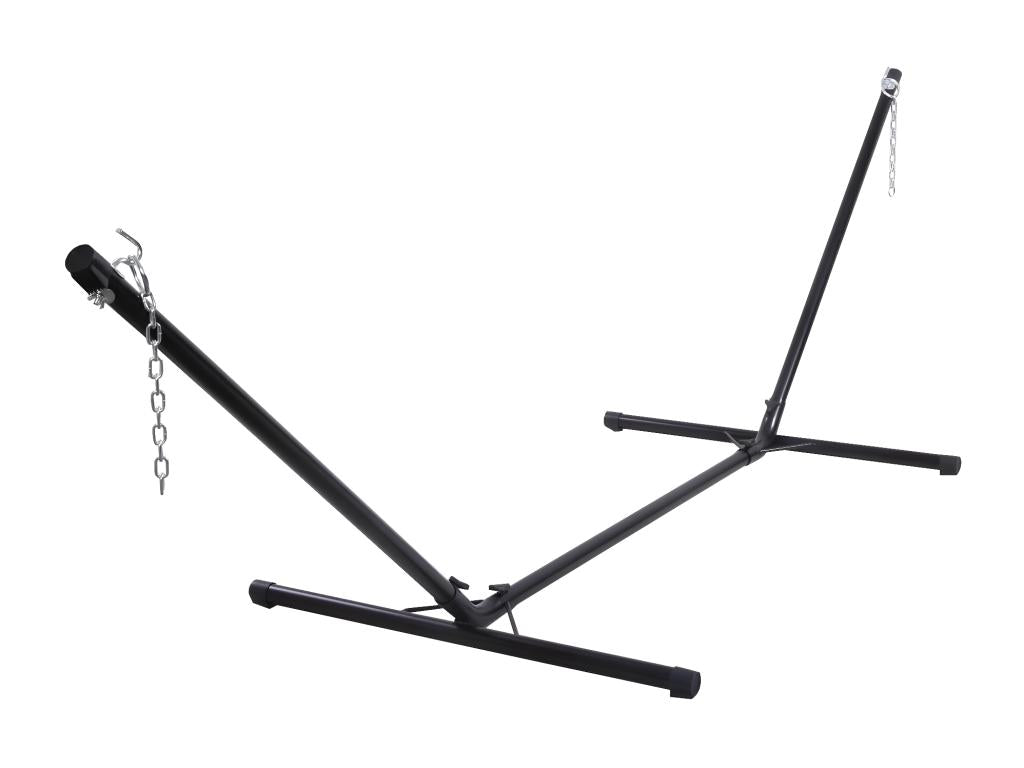 Decoepure Metal Hammock Stand 325 x 100 x 106 cm 150 kg Adjustable Chains With Hooks Indoor Outdoor Black