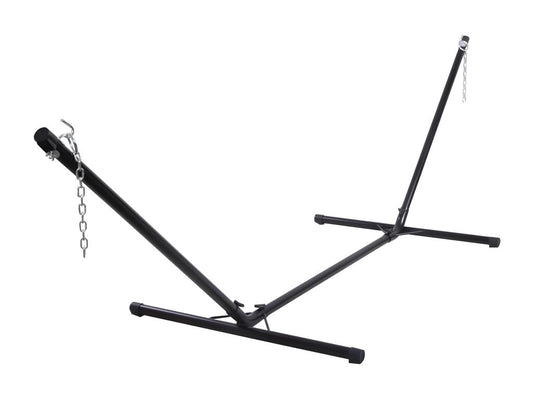Decoepure Metal Hammock Stand 325 x 100 x 106 cm 150 kg Adjustable Chains With Hooks Indoor Outdoor Black