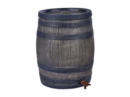 Polyethylene Rain Barrel 50 L With Stand Anthracite Gray Storage Tray For Patios Balconies And Gardens